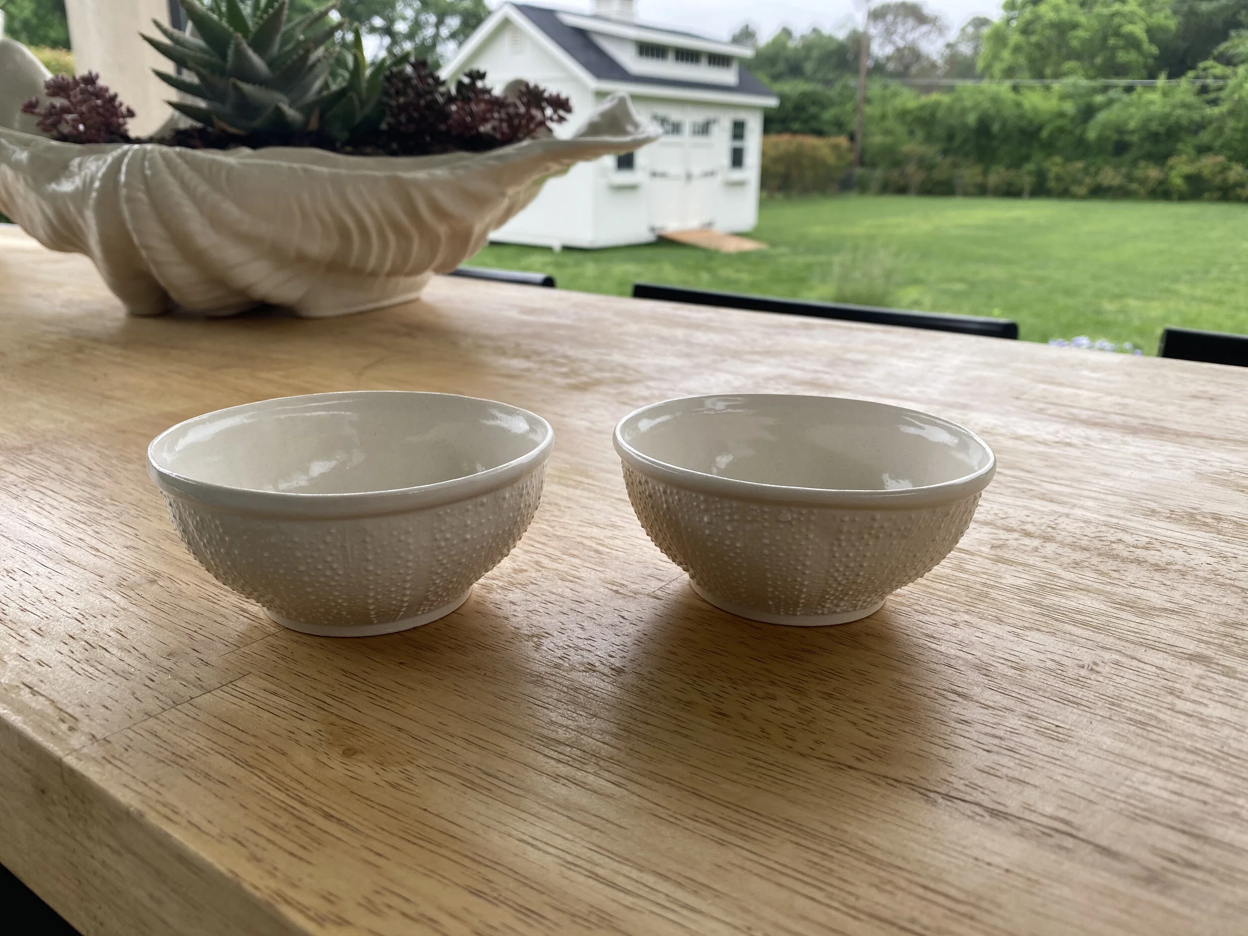 Sea Urchin Bowls - 6 oz Set of 2 Porcelain Bowls photo 3