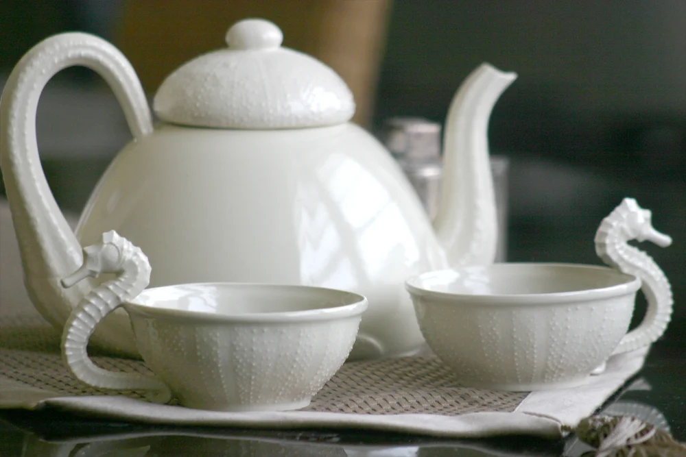 Porcelain Teacup - Sea Urchin & Seahorse photo 2