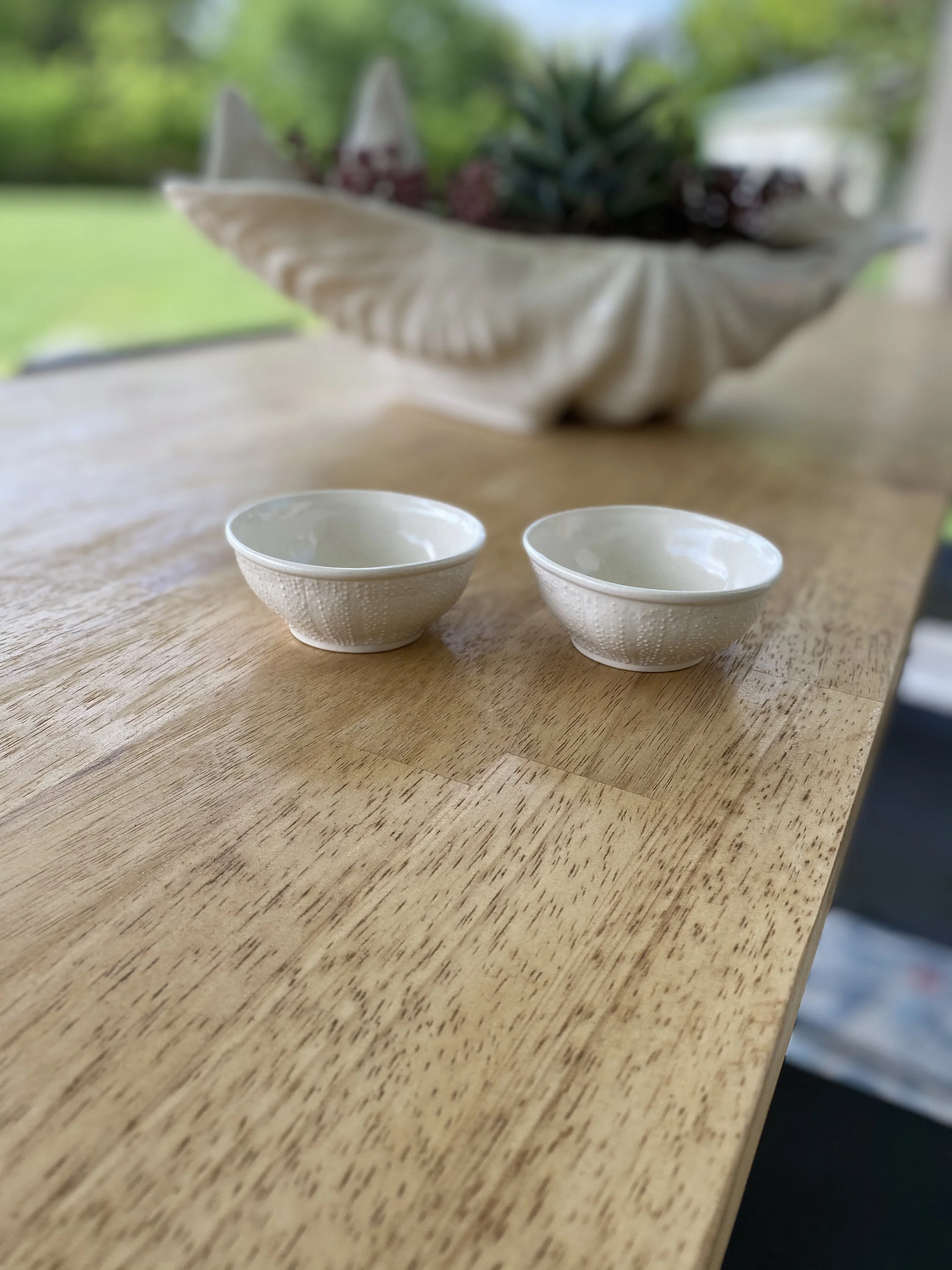 Porcelain Sea Urchin Bowls (4oz) - Set of 2 photo 2