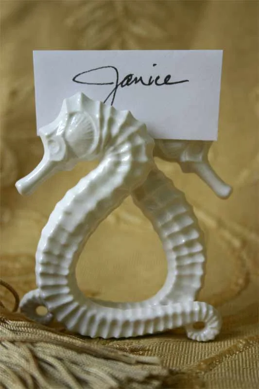 Seahorse Porcelain Napkin Rings - Set of 2 photo 3