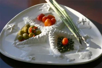 Starfish Platter - Five Section Porcelain Starfish Platter photo 2