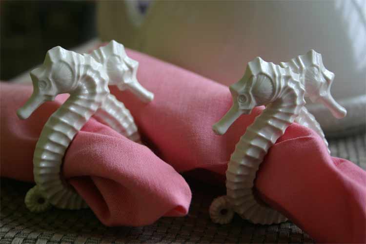 Seahorse Napkin Rings & Place Holders - Set of 8