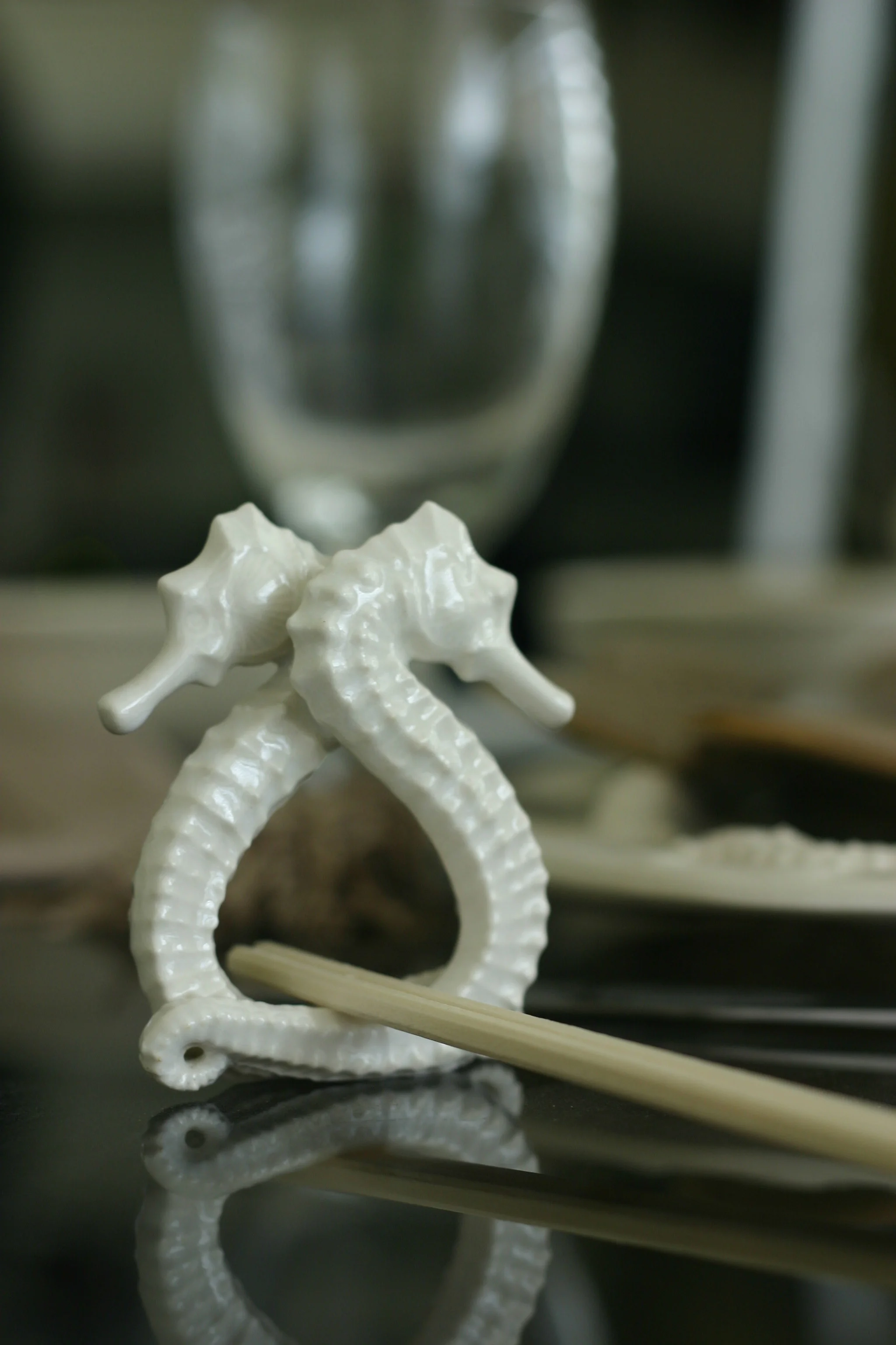Seahorse Porcelain Napkin Rings - Set of 2 photo 7