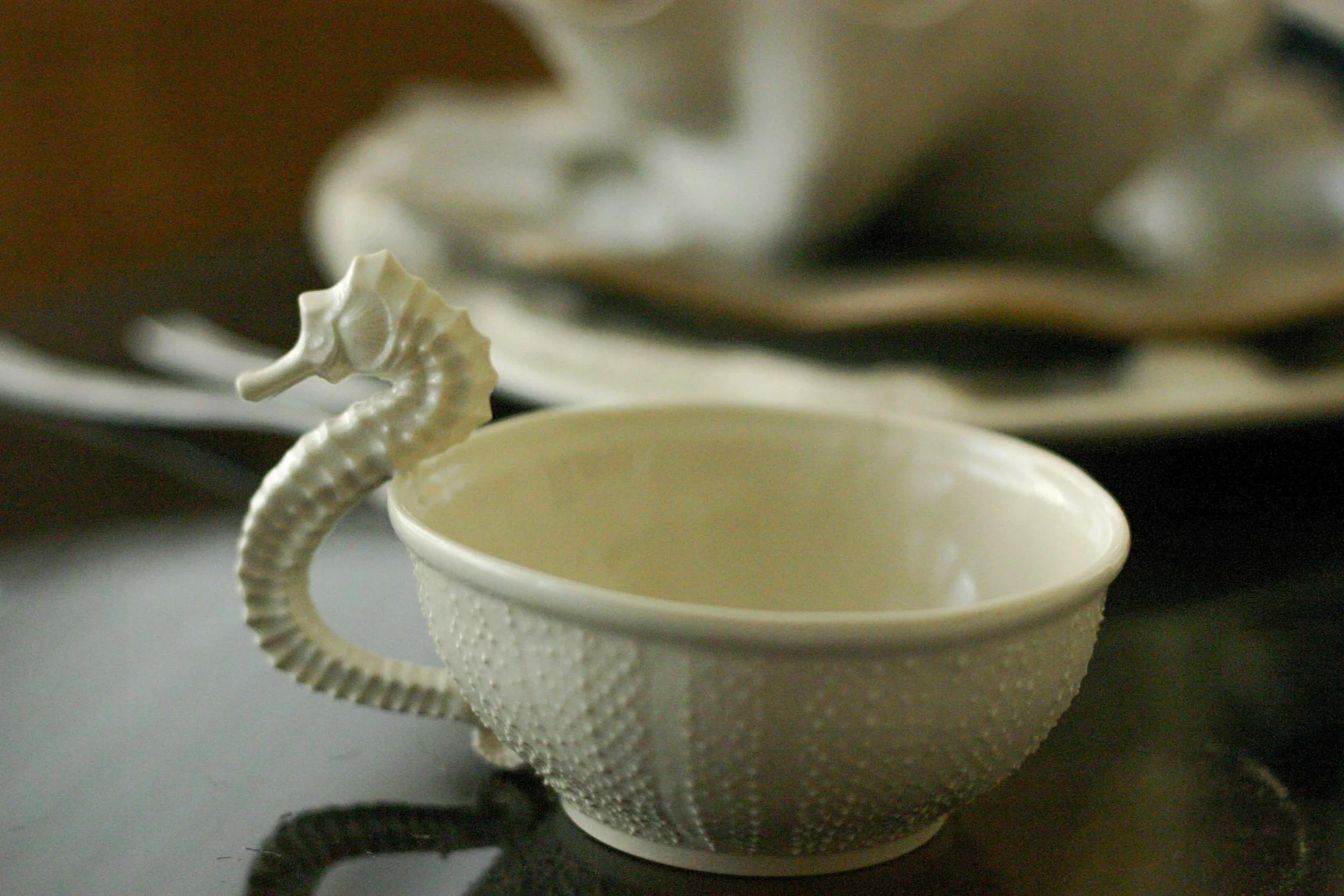 Porcelain Teacup - Sea Urchin & Seahorse photo 6